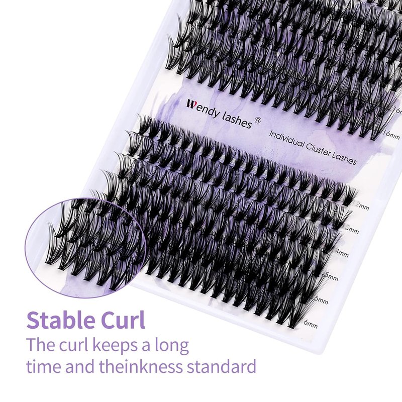 DIY Lash Clusters - Natural Fluffy Wispy Waterproof Extensions | 240 PCS, Mixed D Curl 12-16mm