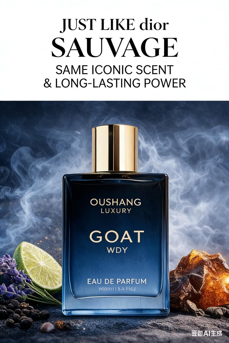 OUSHANG GOAT WDY Men's Eau De Parfum 100ml – Fresh Woody Spicy Fragrance for Men, Long Lasting Cologne Spray with Bergamot Pepper Lavender Amberwood Cedar, Masculine Everyday Luxury Scent
