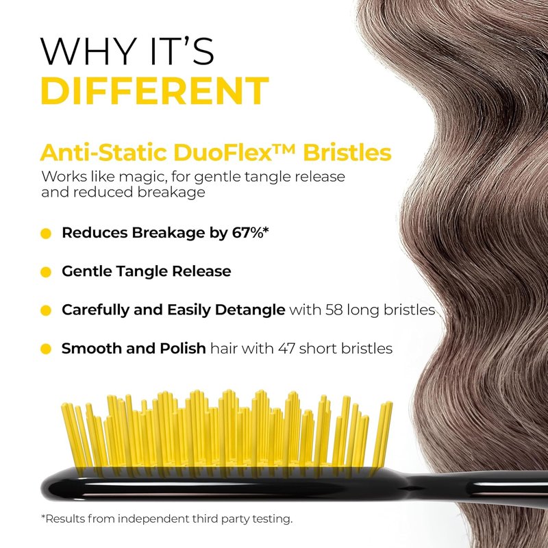 FHI Heat UNbrush Detangling Brush - Pain-Free Brushing for All Hair Types | Durable DuoFlex Bristles