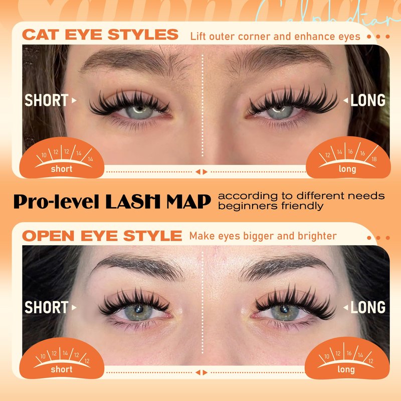Bunny Lash Clusters Manga Eyelash Clusters Wispy False Eyelashes Clusters D-Curly Individual Lashes Extension 10-18mm Cluster Eyelash Extensions Lightweight Lashes Clusters DIY Cat Eye Open Eye Looks
