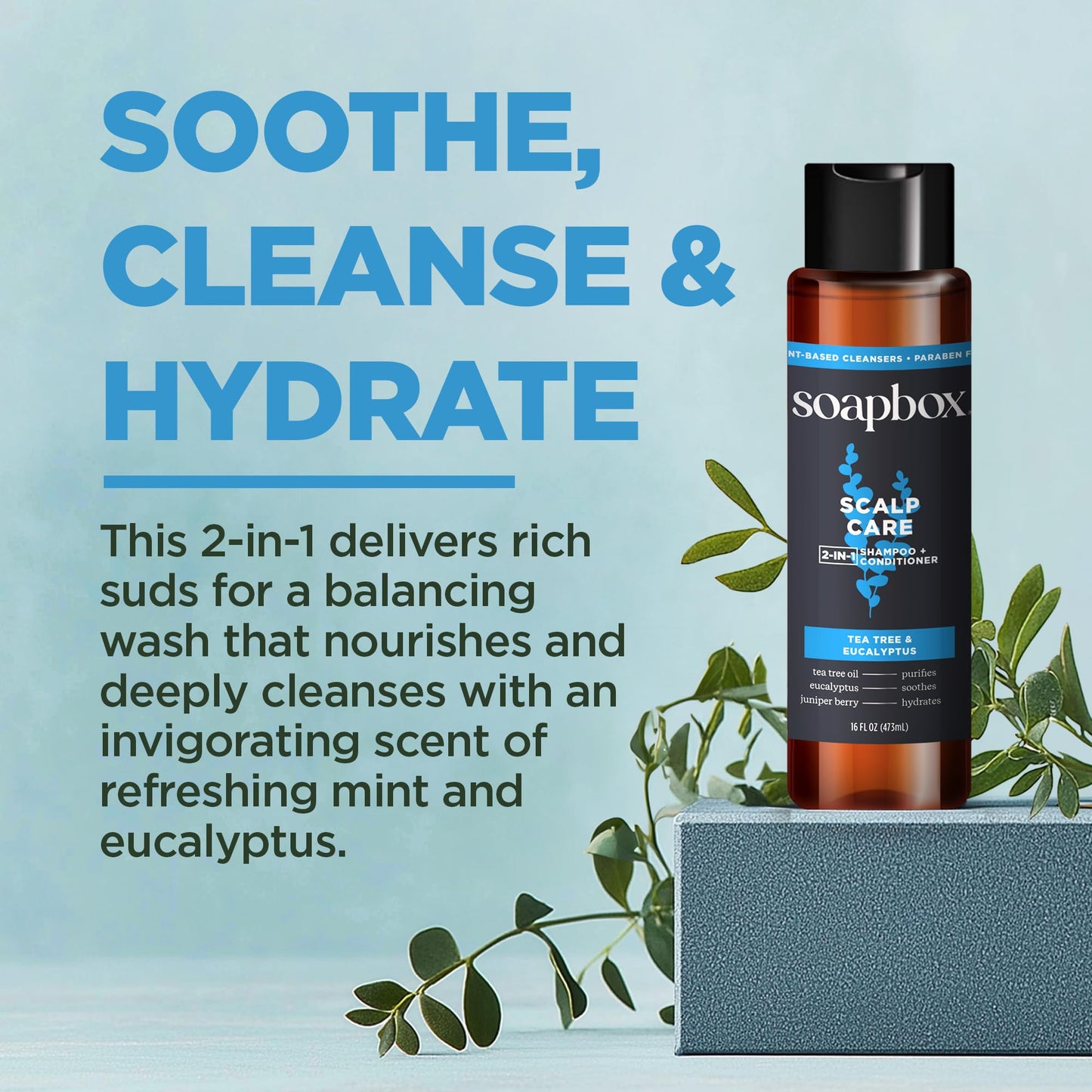 Soapbox Men's 2-in-1 Shampoo and Conditioner Variety Pack, 1 Scalp Care & 1 Thick & Full - Clean Ingredients Free of Harsh Chemicals, Sulfates, Parabens & Silicones - 2 Pack