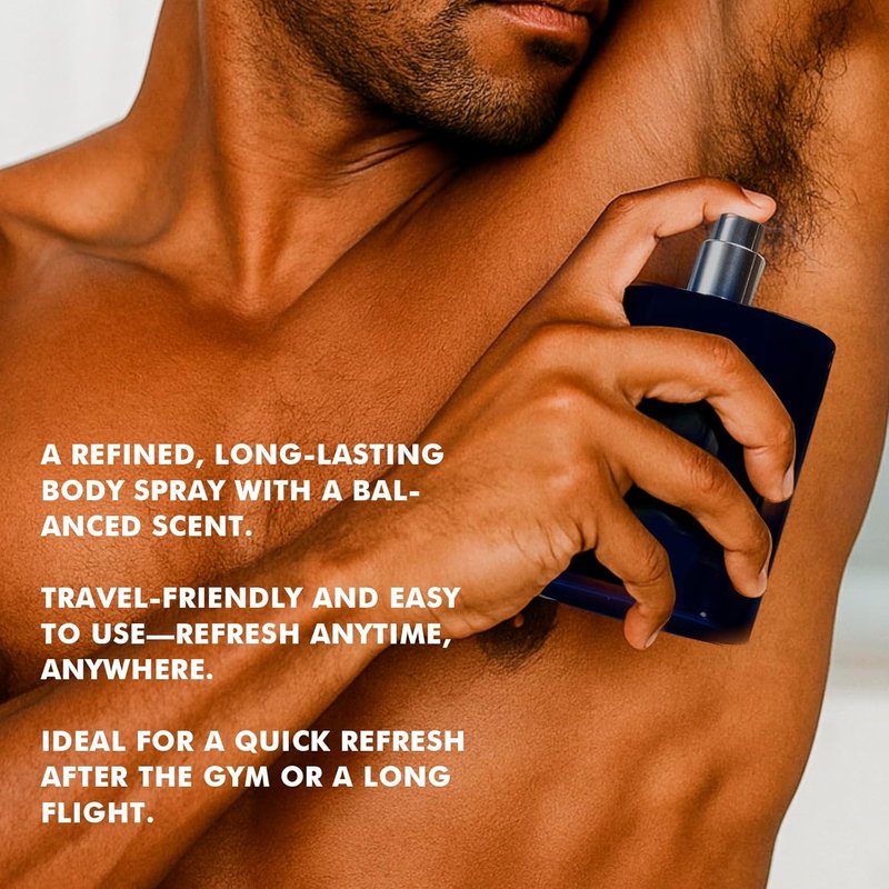 Azulfra Body Spray for Men - Refreshing Citrus & Sandalwood Scent | 3.56 Fl. Oz