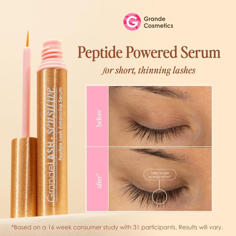 Grande Cosmetics GrandeLASH - Sensitive Peptide Infused Lash Serum for Fuller, Longer-Looking Eyelashes | Cruelty-Free Formula