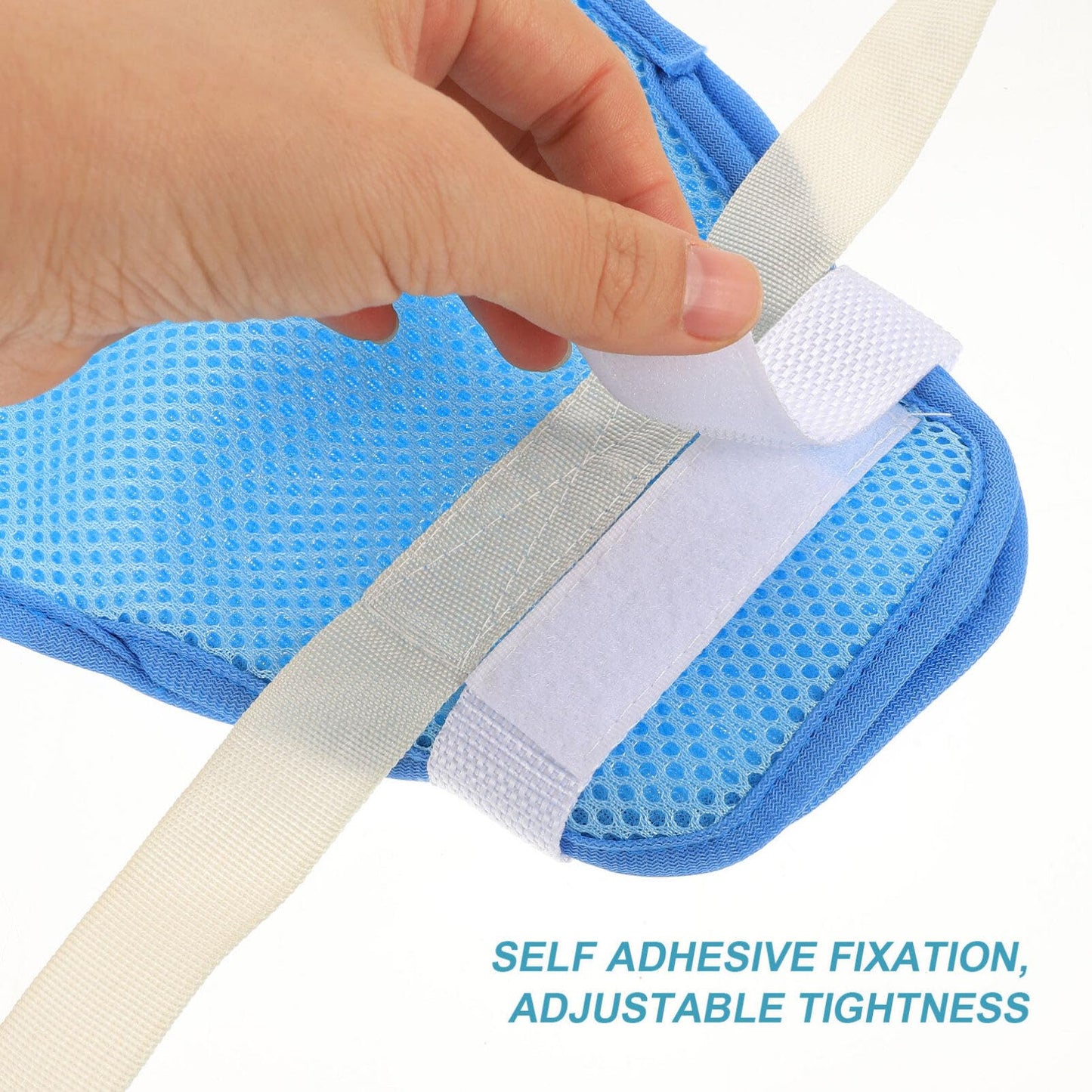 GLEAVI 1pcs Dementia Restraint Glove: Finger Control Mitt Safety Hand Gloves Hand Restraint Mitts Anti-Scratch Dementia Products for Patients Elderly Blue