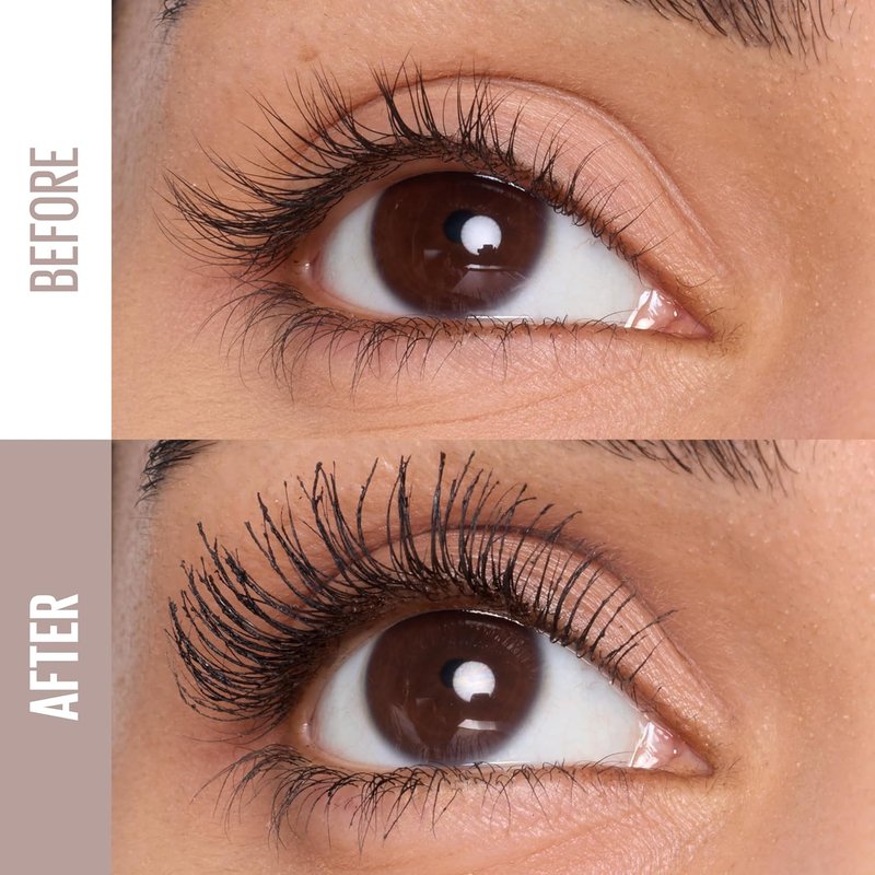 Maybelline Lash Sensational Mascara - Volume & Length Formula, 24HR Lift, Smudge & Clump-Resistant, Blackest Black