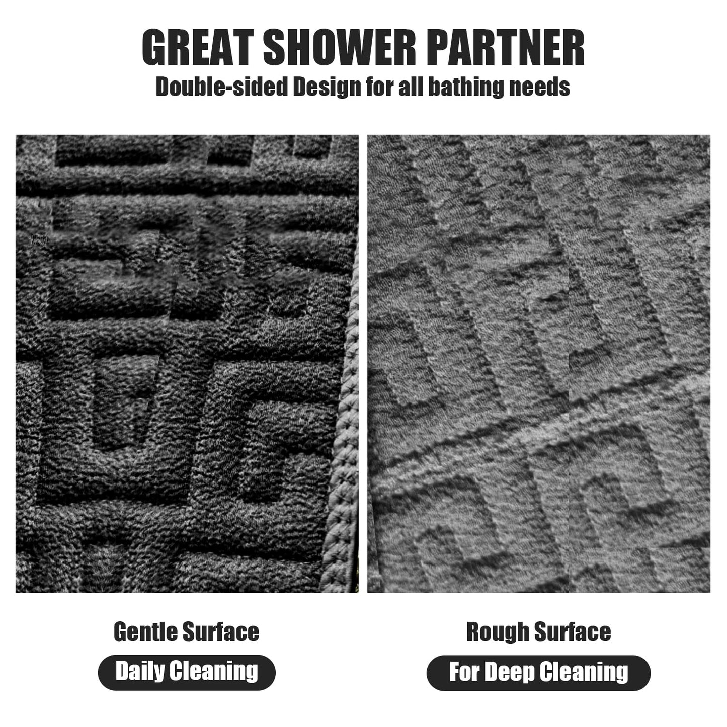 Back Scrubber with Handles for Shower, 38 Inches Dual-Sided Exfoliating Body Scrubber for Men Women, Back Washer for Shower, Back Exfoliator for Deep Clean, Back Cleaner Bath Scrubber for Body