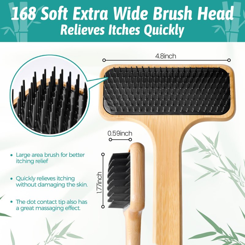 Bamboo Back Scratcher for Men, 22'' Long Handle Wooden Back Scratcher For Women, Soft Wide Head Backscratchers for Comfortable Body Itching Relief and Massage, Ideal Gifts for the Seniors, Pregnant