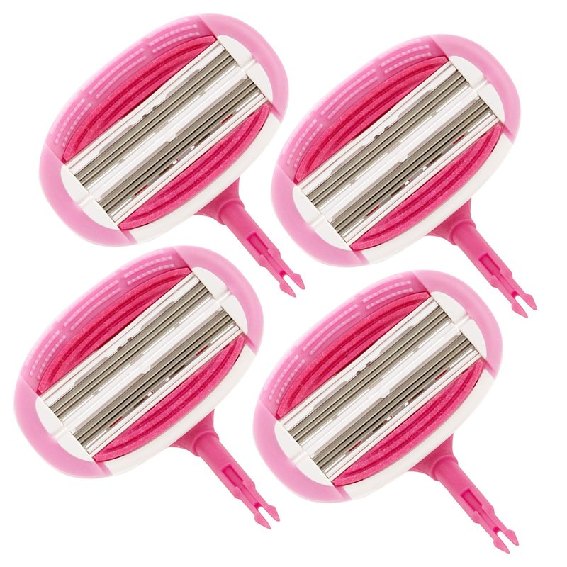 Aveline Smooth Razor Blade Refill 6-Blade Cartridges for Close Shave without Tugging, Pulling, Redness, or Razor Burns - for Sensistive Skin (4 Refills)