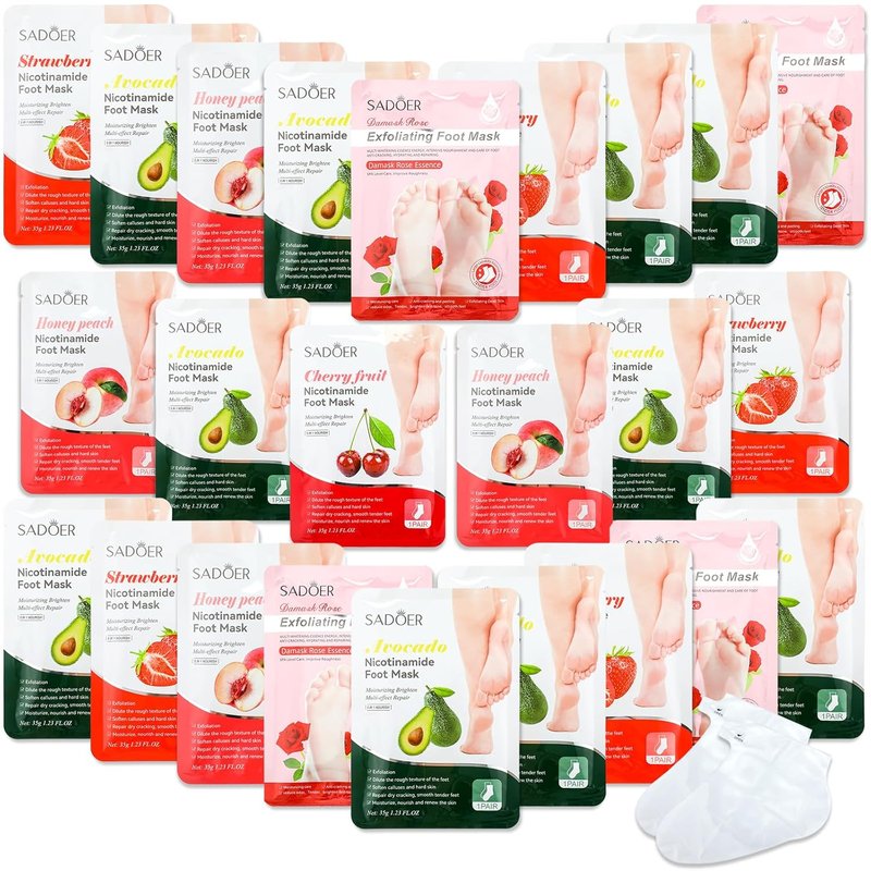 Skiennix 24 Pcs Foot Mask Set - Hydrating Shea Butter & Aloe Treatment for Spa & Skincare Gift