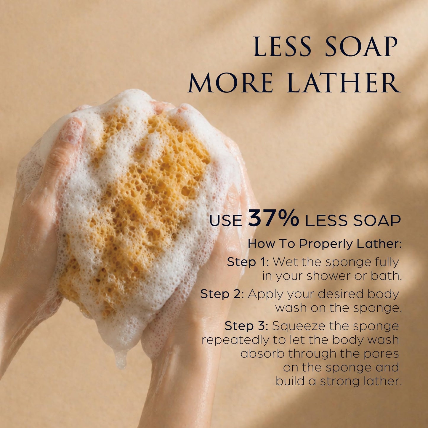 Spongentle Loofah Sponge for Shower and Bathing, Bath Sponge with Dual Texture, Shower Pouf for Gentle and Deep Exfoliation, Large Size Body Scrubber for Men & Women, PU Foam, 37% More Lather, 3 Pack