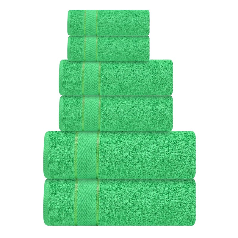 Bath Towels Set-100% Cotton-2 Bath Towels, 2 Hand Towels & 2 Washcloths-Large, Quick Dry, Absorbent, Soft & Plush, Gym, Spa, Hotel, Pool, Shower Towels -6 Piece Luxury Bathroom Towels