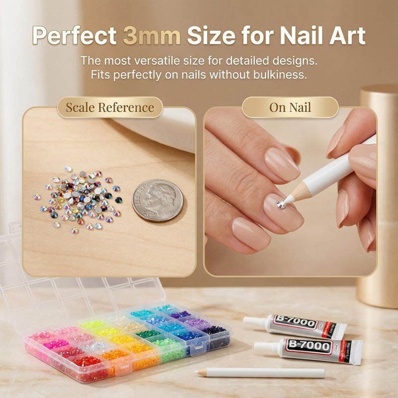 16000Pcs 3mm Rhinestones for Bedazzling, Bedazzler Kit with Rhinestones and Tools, Flatback Resin Jelly AB Colorful Rainbow Crystals Gems Set with Glue for Nail Art Crafting Clothes Crafts