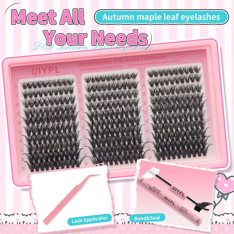 Skiennix Lash Clusters Kit | Volume Eyelash Extensions with Adhesives - 40p Kit (300pcs)