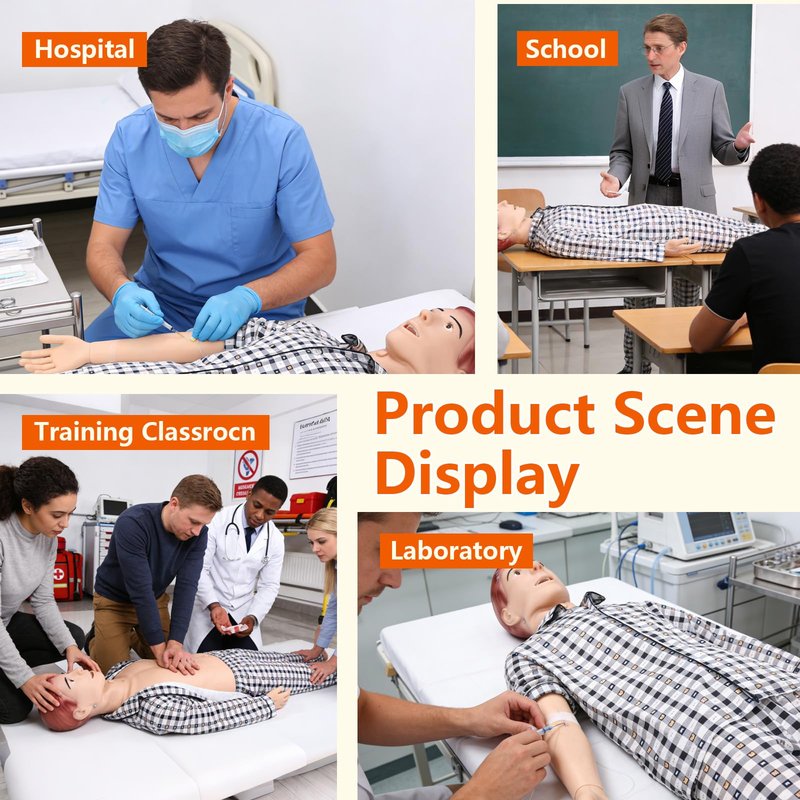 Medical Mannequin for Training – Nursing Manikin Full Body Trauma Patient Care Manikin Simulator with CPR, Catheterization & Wound Care Practice for Nursing Students & Medical Schools