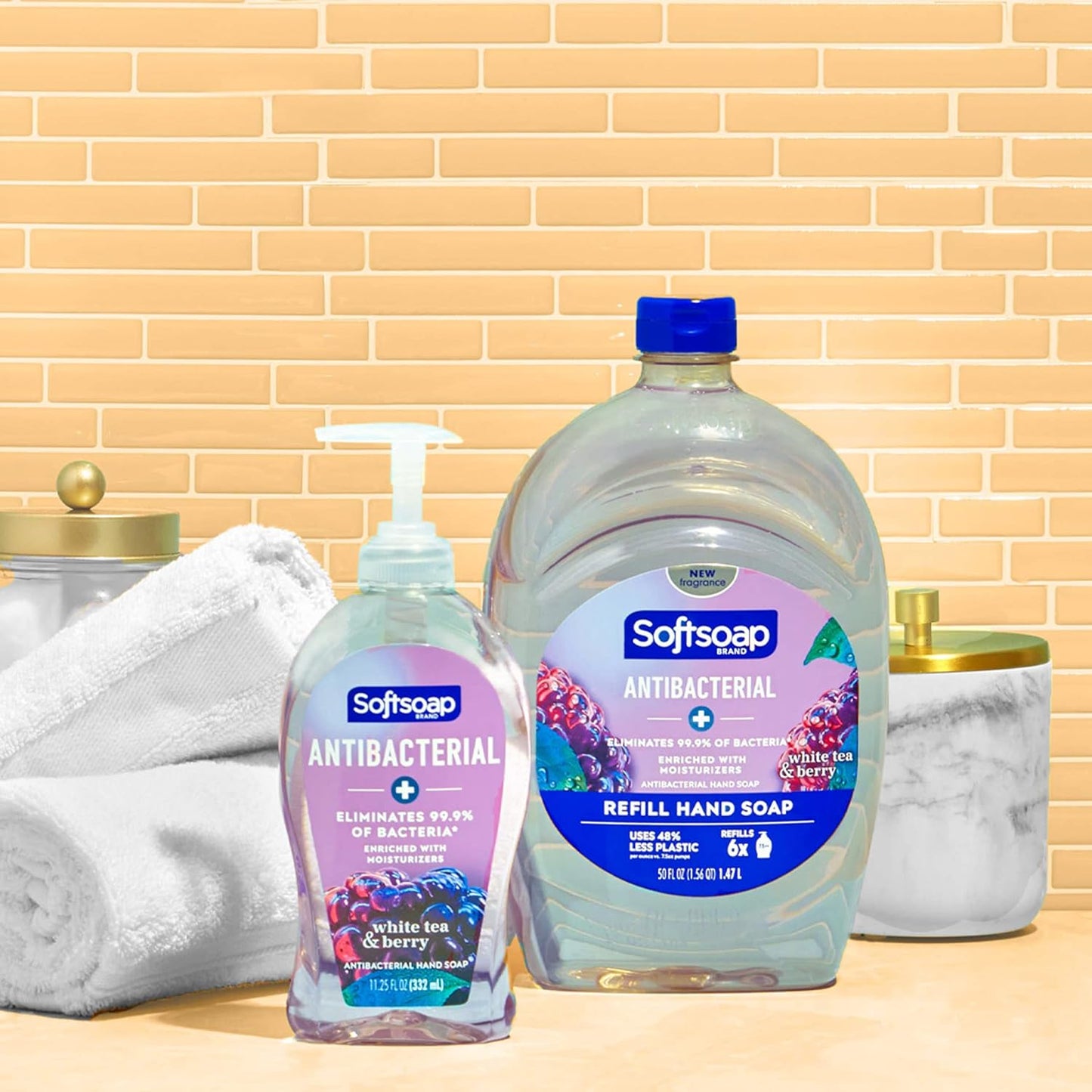 Softsoap Antibacterial Liquid Hand Soap - White Tea & Berry Scent, 50 fl oz Refill (Pack of 2)