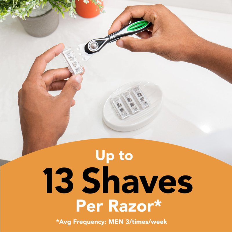 BIC Flex 5 Sensitive Men's 5-Blade Razor Refills, Clincally Proven for Sensitive Skin, 8 Refill Cartridges, 8-Pack