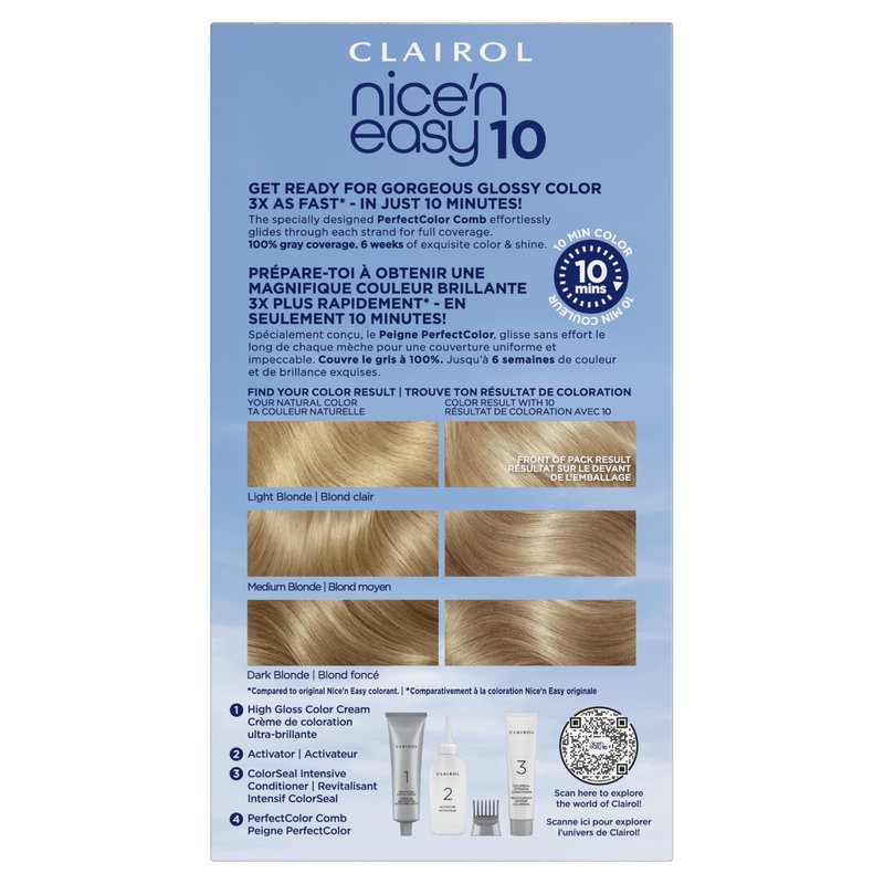 Clairol Nice'N Easy 10 Permanent Hair Dye, 7 Dark Blonde Hair Color, Pack of 1