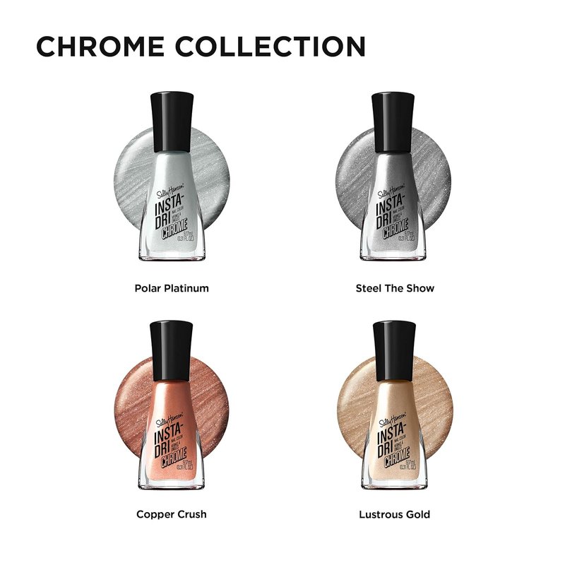 Sally Hansen Chrome Top Coat - Quick Dry, Long Lasting, Streak-Free Shine | Copper Crush Metallic Nail Polish
