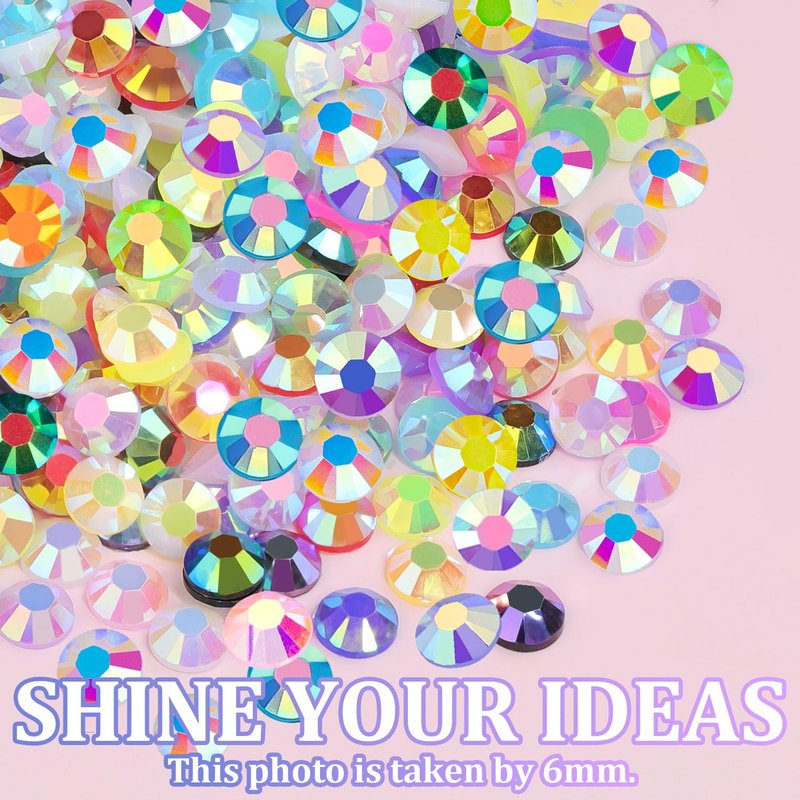 Resin Jelly Rhinestones - 6600 Pcs Mixed-Color 5mm Flatback Gems for DIY Crafts, Clothing, Nail Art & More