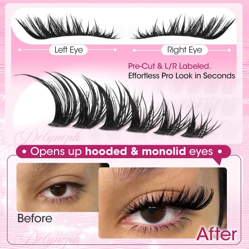 Fox Eye Lash Clusters Wispy Eyelash Clusters Cat Eye Lashes Clusters Pre Mapped Fairy Cluster Eyelash Extensions Spiky Cluster Lash Extensions by Delyneph
