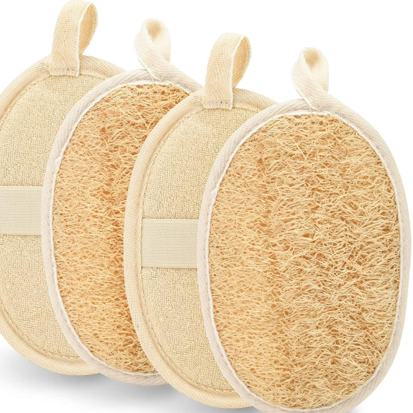 Natural Loofah Sponge – Premium Egyptian Shower Exfoliating Loofah, Lufas for Men and Women, 2‑Count