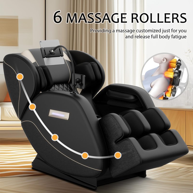 AYJOIR 2026 Massage Chair Full Body, Zero Gravity SL-Track Shiatsu Massage Recliner Chair with Body Scan, 6 Fix Point Rollers,Airbags,Deep Yoga Stretch, Heating Function