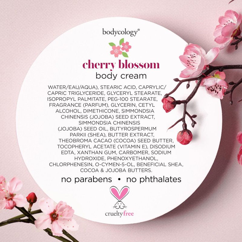 Bodycology Shea Butter Body Cream, Cherry Blossom, 8 oz