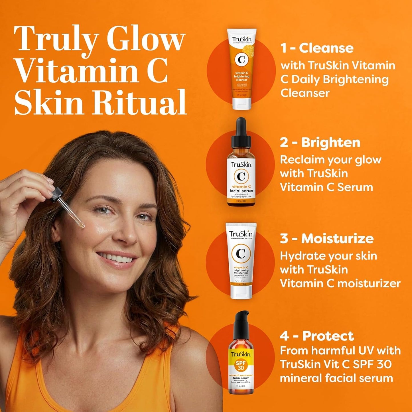 TruSkin Vitamin C Serum - Anti-Aging Face Serum with Hyaluronic Acid & Vitamin E | 1 fl oz for All Skin Types