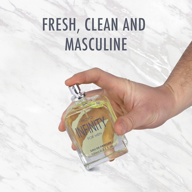 NovoGlow Infinity Eau De Parfum for Men - Refreshing Citrusy & Floral Scent | 3.4 Fl Oz Spray