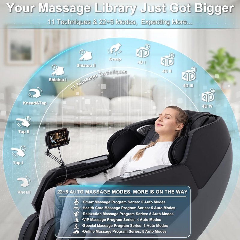 MassaMAX 2026 4D Massage Chair - Full Body Recliner with AI Voice Control & 27 Auto Modes | Zero Gravity & Heating Features