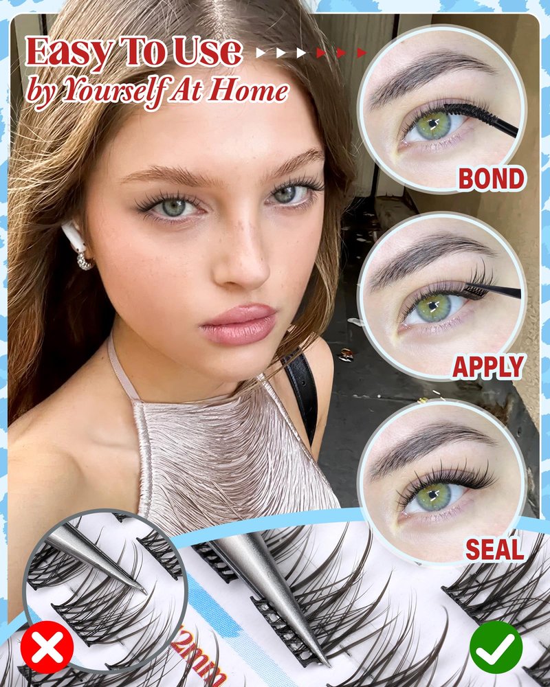 Natural Lash Clusters For “NO MAKEUP” Clean Girl Look Short C Curly Glasses Friendly Eyelash Clusters 8-10-12-14MM Anime Cluster Lashes Fairy Cluster Eyelash Extensions 168Pcs by Zegaine