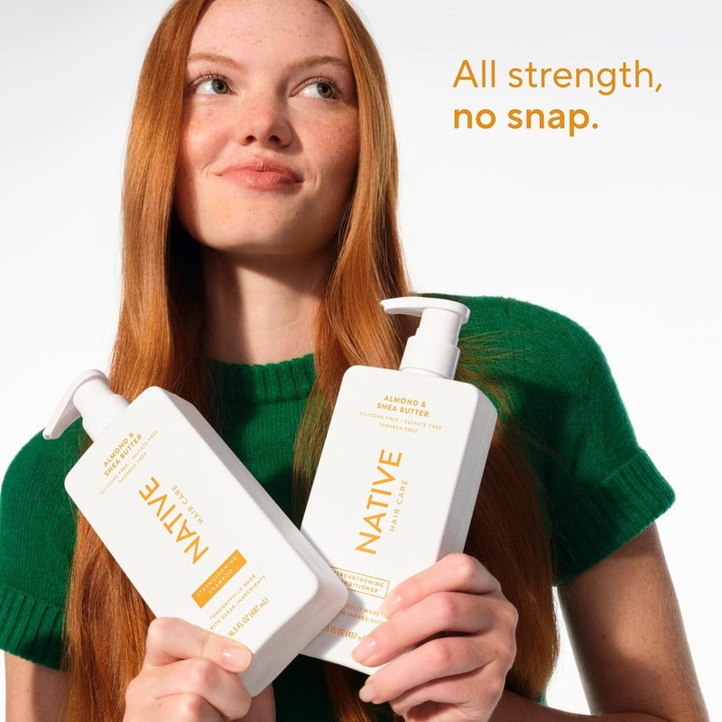 Native Shampoo & Conditioner - Naturally Derived, Sulfate & Dye Free | Almond & Shea Butter, 16.5 fl oz Each (2 Pack)