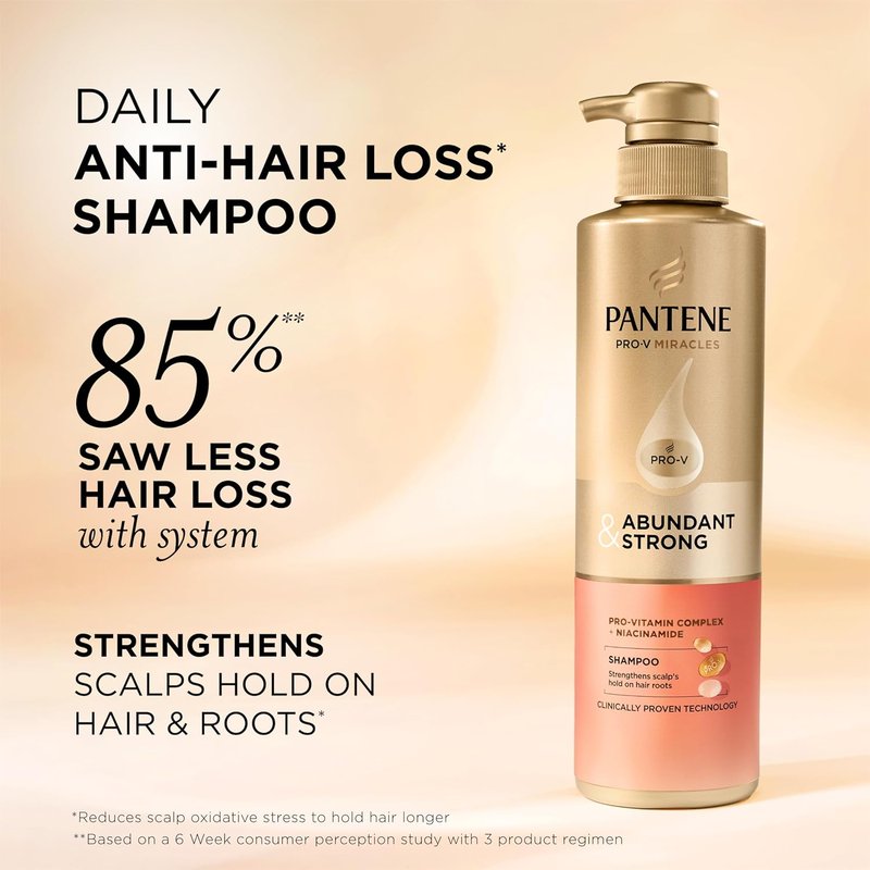 Pantene Abundant & Strong Shampoo - Strengthens Hair Roots | 13.5 oz