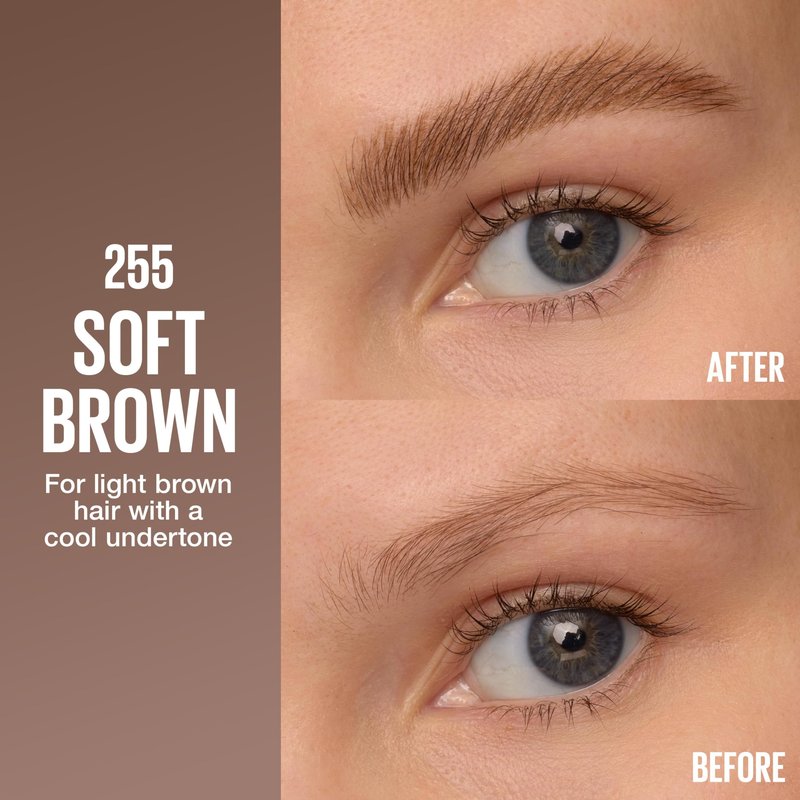 Maybelline Brow Inserts Eyebrow Pen, Micro Needle Shaped 2-In-1 Dual-Ended Brow Makeup Pen and Gel, Water-Resistant, Smudge Proof for Up to 36-HR Wear, Soft Brown