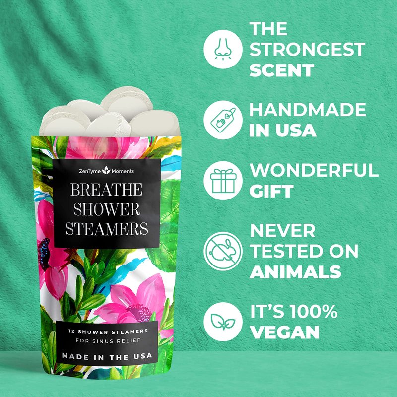 Eucalyptus Shower Steamers (Pack of 12), Shower Vapor Tablets, Shower Bombs Aromatherapy Sinus Relief, Self Care, Gifts for Women - Birthday, Mother's Day, Valentines Day Gift for Her