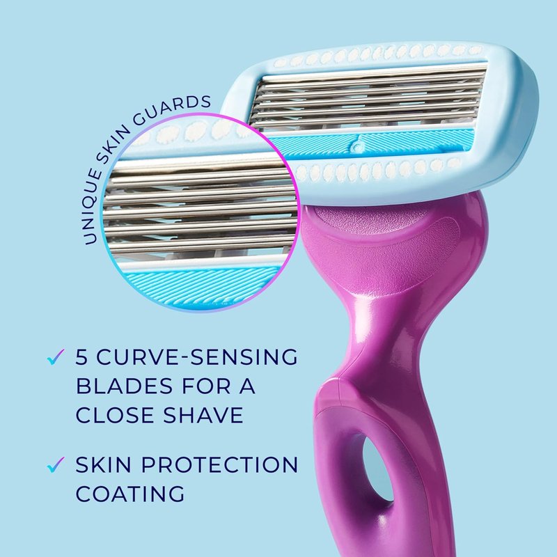 Schick Hydro Silk Razor Blade Refills - 5-Blade Moisturizing Razors for Women | 4 Count