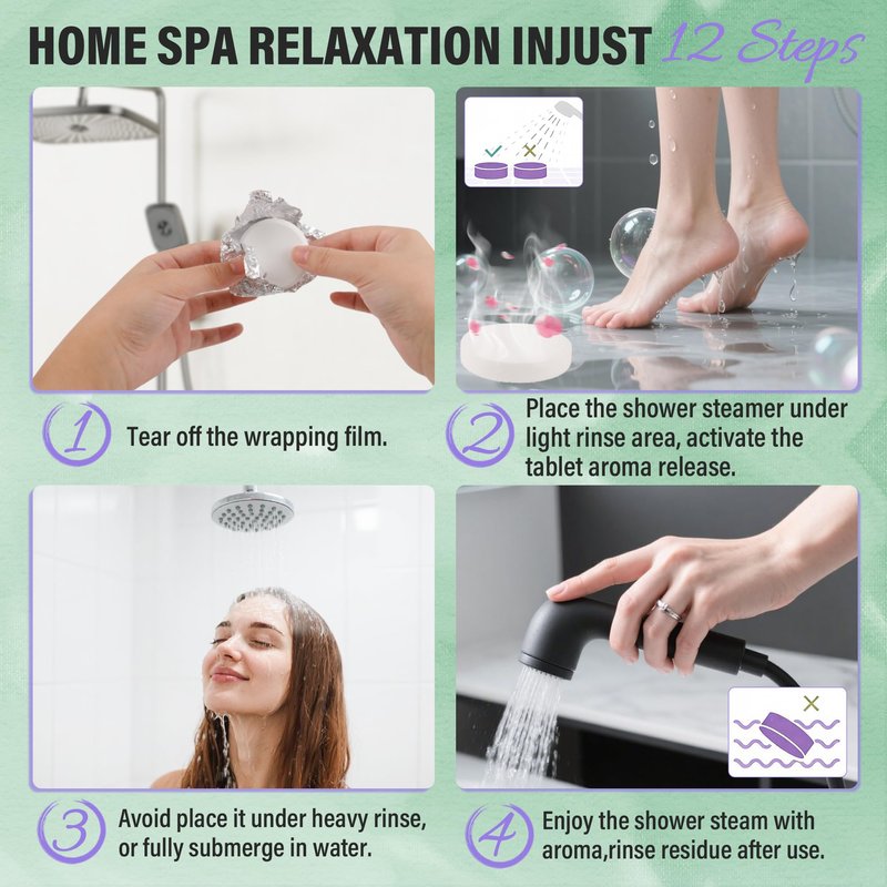 docolor Shower Steamers Aromatherapy 12 Pack Gifts for Women Mother Day Gift Mom, Stress Relief Home Spa, Lavender Natural Essential Oil Self Care Relaxation Shower Bombs