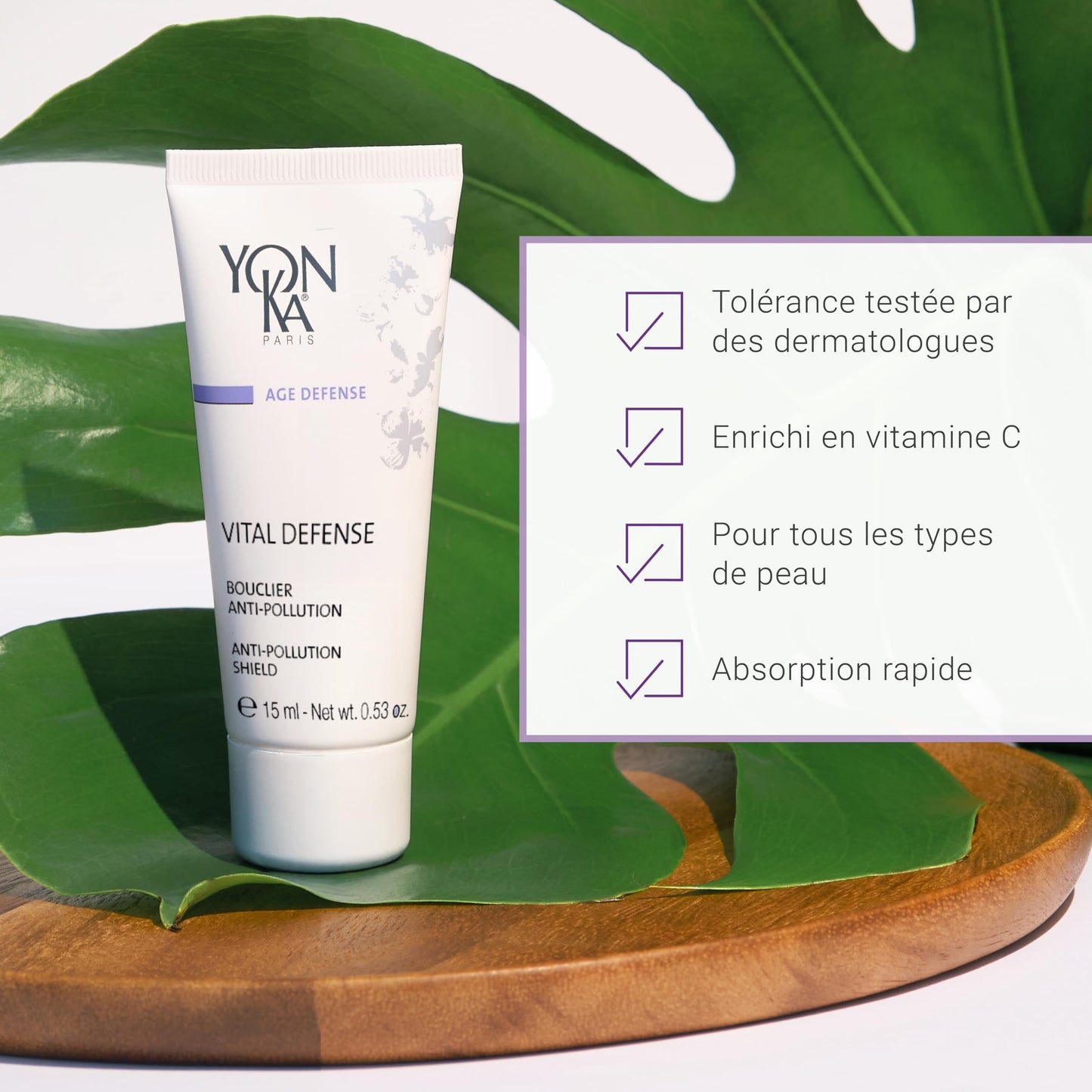 Yonka Vital Defense Day Cream | Daily Facial Moisturizer and Hydrating Anti-Pollution Creme | Dermatologist Tested Professional Skincare | Paraben-Free | Travel Size 0.53 oz