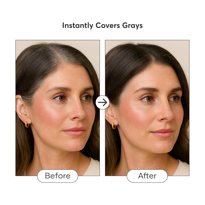 Madison Reed Gray Escape Hair & Brow Mascara - Quick-Dry, All-Day Coverage | Medium Brown - 15mL