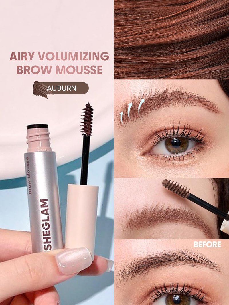 Airy Tinted Volumizing Brow Mousse - Highly Pigmented Eyebrow Gel | Auburn Shade