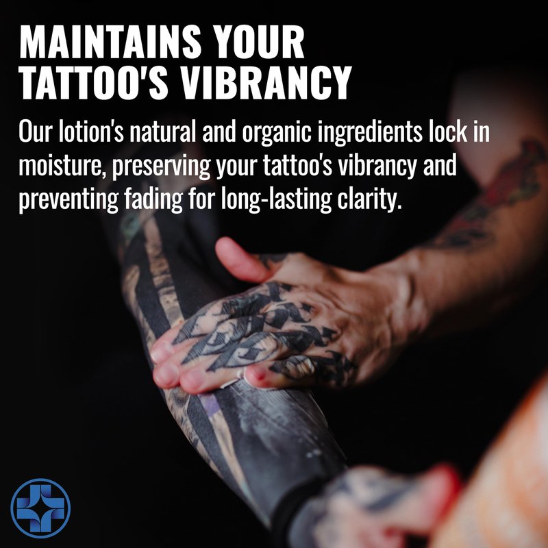 Saniderm Daily Tattoo Lotion (12 oz) – Premium, Organic Long-term Skin Care and Tattoo Aftercare for Vibrant Tattoos – Moisturizing Lotion for Tattooed Skin