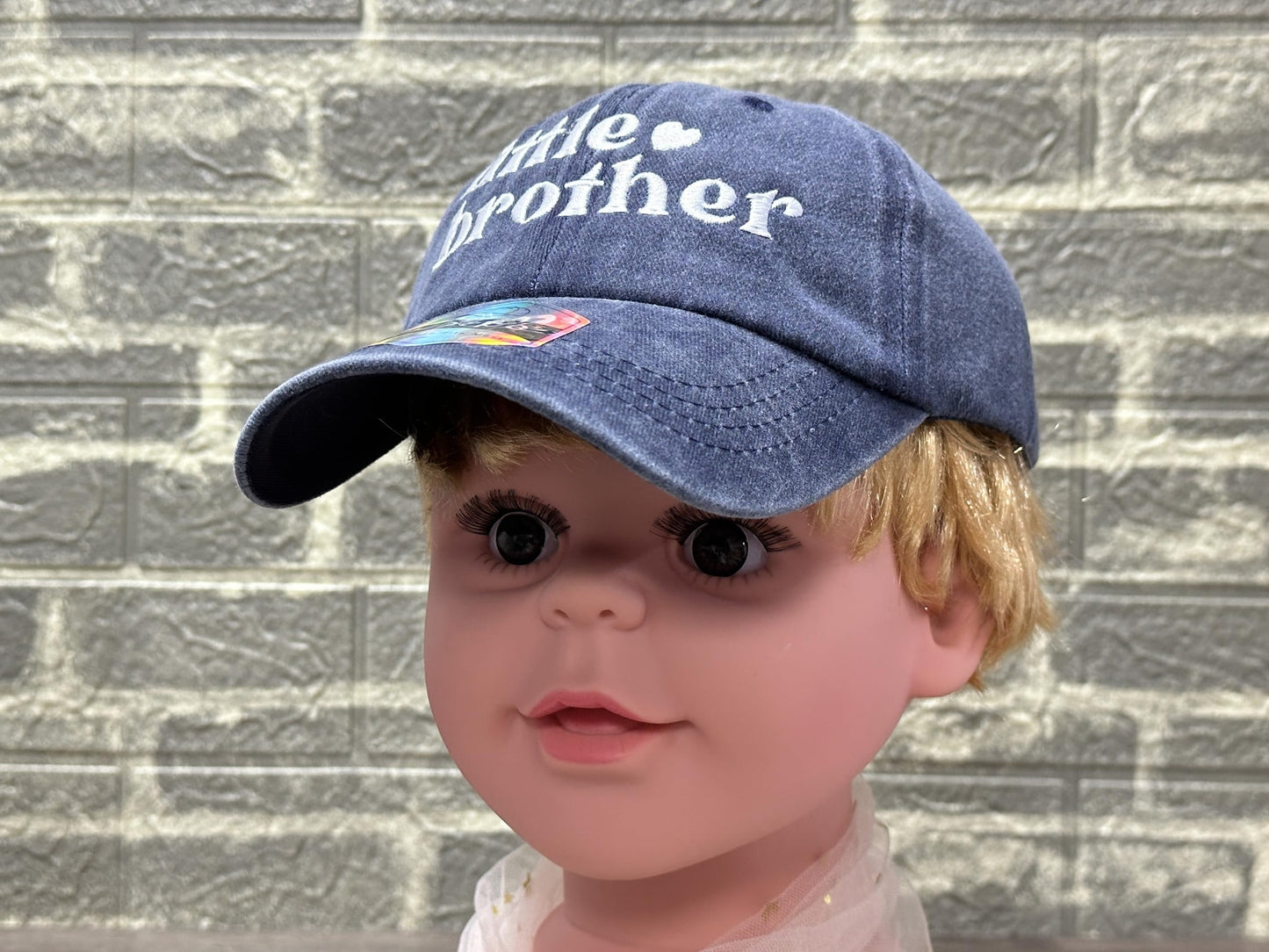 Horpe Little Bro Gifts for Sibling Kid, Lil Brother Baseball Cap for Child, Proud Hat for Boy, Embroidered Adjustable Navy Blue Hat
