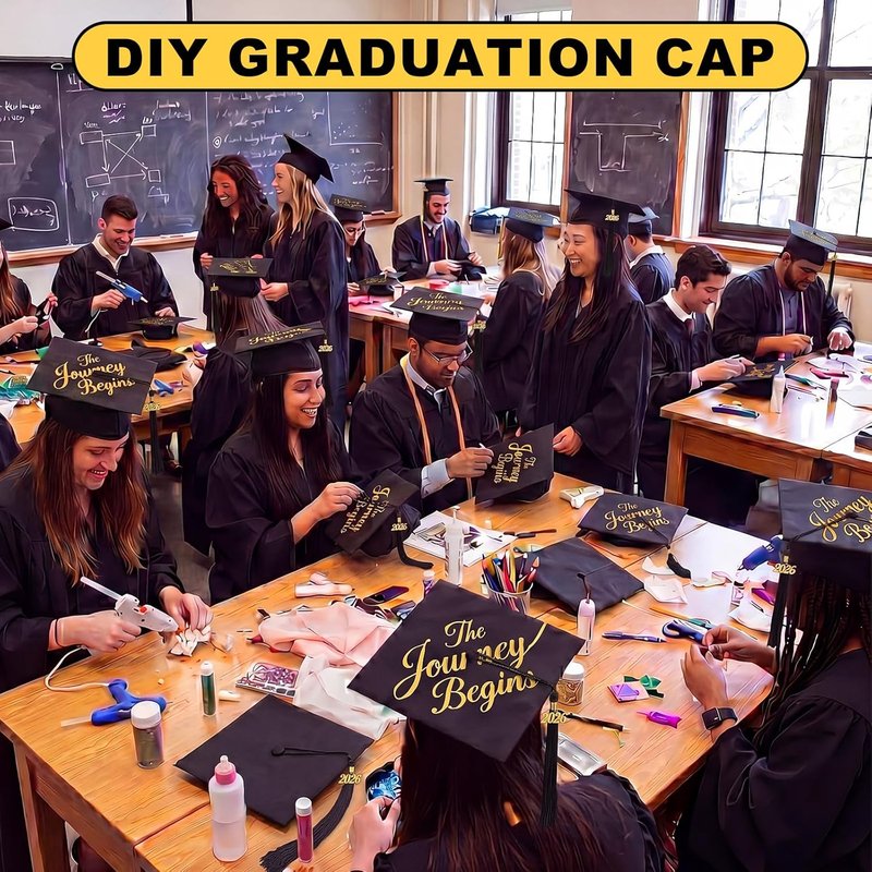 Graduation Caps Set - 12 Pcs with 2026 Tassels | Perfect for Bachelor & Master Degrees