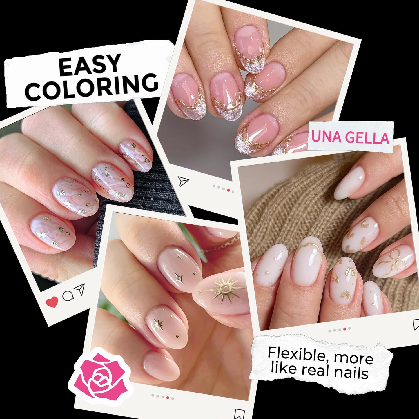 UNA GELLA Short Oval Round Nail Tips Pre Etched Short Oval Gel Nail Tips Soft Gel Full Cover Press on Nails for Nails Extension Art DIY Salon 216Pcs 12 Sizes