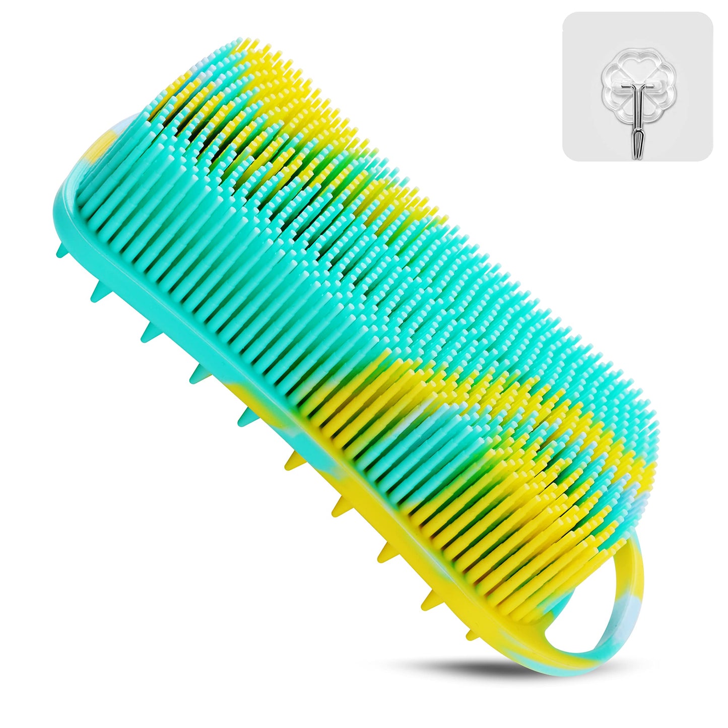 YEALIFE 2PCS Silicone Body Scrubber, Loofah for Women, Gentle Exfoliating Shower Cleaner Bath Brush, Rubber Body Wash Deep Cleaning & Exfoliator & Massage, Travel-Friendly for Bathroom
