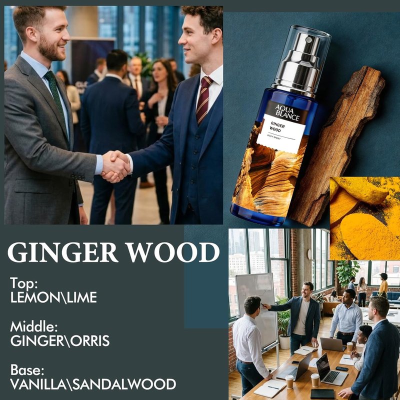 AQUA BLANCE Men's Body Spray - Long-Lasting Fragrance Gift Set | Travel Size 3-Pack, 60ml Each