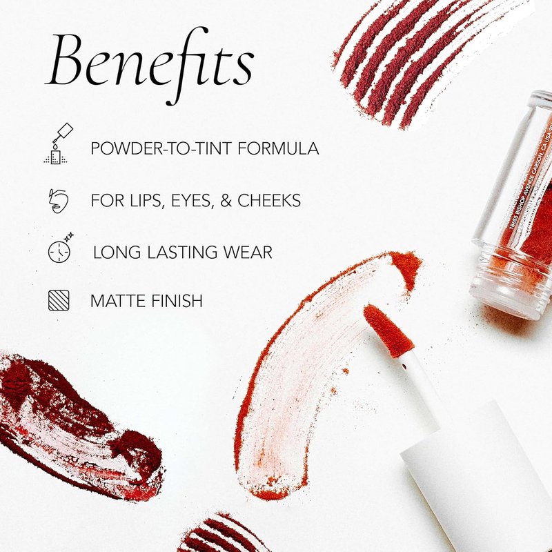 Melting Lip Powder - Vegan Lip Tint with Long-Lasting Weightless Stain | Matte Finish (Desert Rose, 0.07 oz)