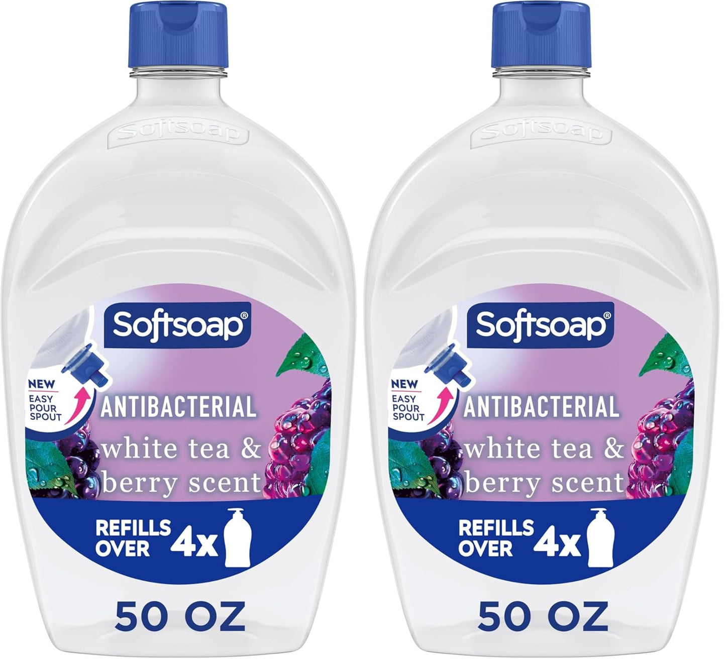 Softsoap Antibacterial Liquid Hand Soap - White Tea & Berry Scent, 50 fl oz Refill (Pack of 2)