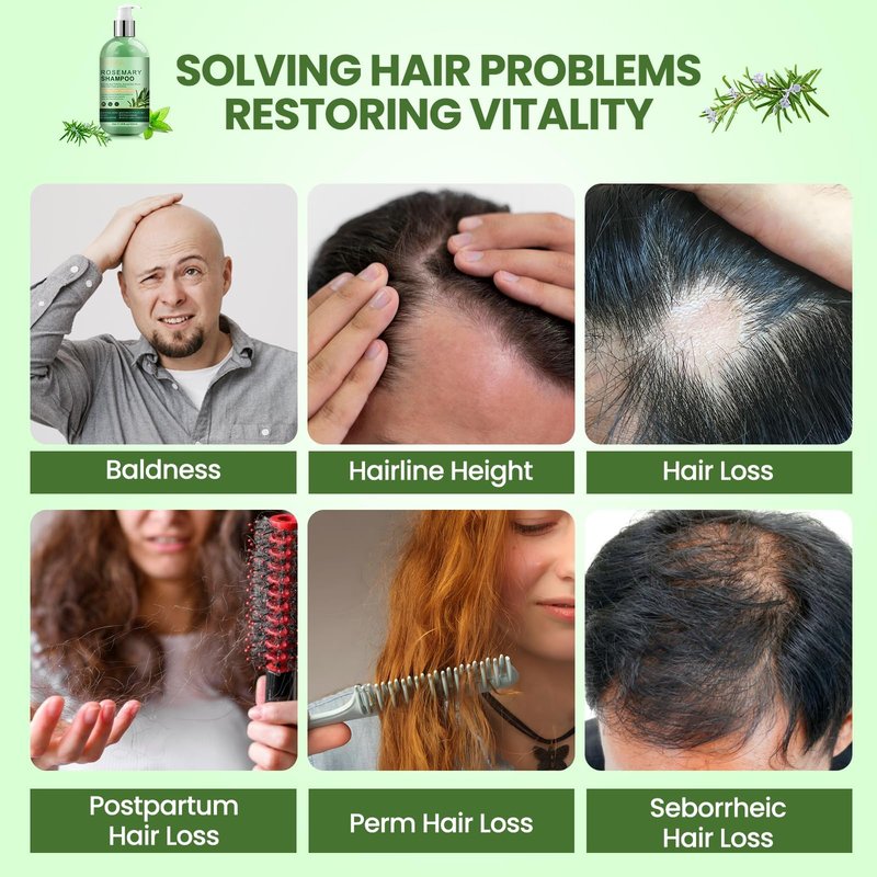 Rosemary Shampoo for Hair Growth: Thickening & Regrowth Formula for Women & Men - Rosemary Mint Strengthening Shampoo with Tea Tree Oil Biotin for Thinning & Loss Hair & Dry Damaged Care