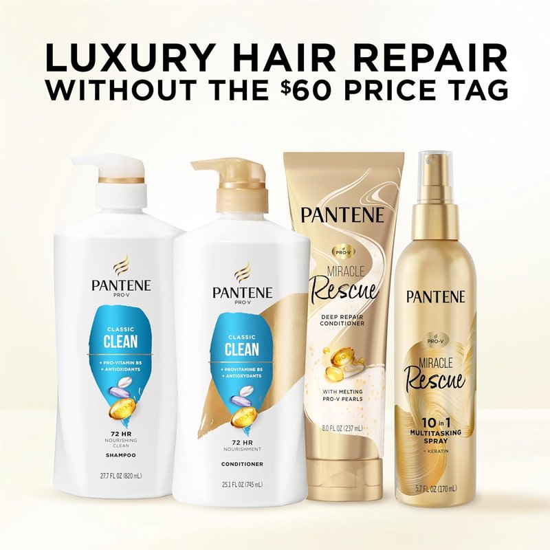 Pantene Shampoo - Classic Clean Formula with Pro-V Nutrients for Healthy, Color-Treated Hair | 27.7 Fl Oz